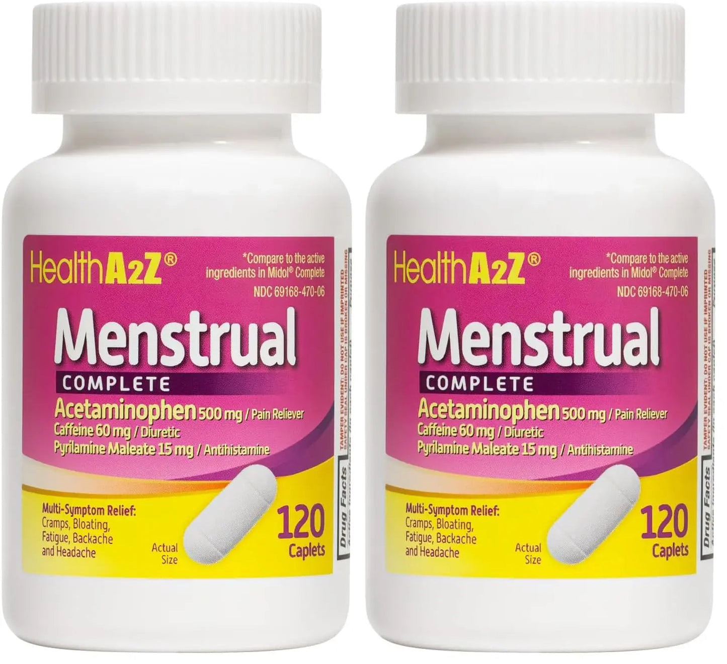 HealthA2Z® Menstrual Complete Pain Relief Tablets | Relieves Cramps, Bloating, Fatigue, Backache & Headache (120 Counts) (Pack of 2) HealthA2ZBuy Supplements Australia