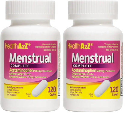 HealthA2Z® Menstrual Complete Pain Relief Tablets | Relieves Cramps, Bloating, Fatigue, Backache & Headache (120 Counts) (Pack of 2) HealthA2ZBuy Supplements Australia