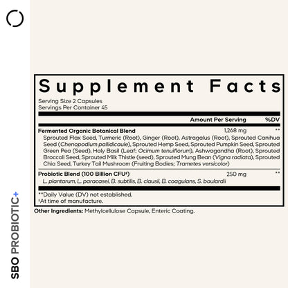 Codeage SBO Probiotics, 100 Billion CFUs Per Serving, Multi Strain Soil Based Organisms Blend and Organic Fermented Botanical Blend, Shelf-Stable, 90 Capsules CodeageBuy Supplements Australia