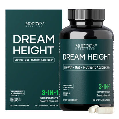 Moddy's Nutrition DreamHeight Growth Supplement for Kids & Teens, Bone, Immune & Sleep Support, Clinically Studied Formula, 120 Small Easy-to-Swallow Capsules Moddy's NutritionBuy Supplements Australia