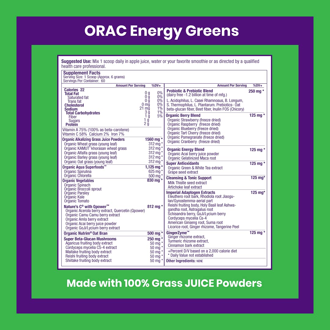 Paradise ORAC Energy Greens Powder Extract, Super Antioxidants, Probiotics for Gut Paradise HerbsBuy Supplements Australia