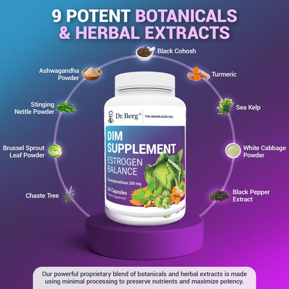 Dr. Berg DIM Supplement Estrogen Balance - Original Estrogen Supplement for Women with Diindolylmethane Dr. Berg NutritionalsBuy Supplements Australia