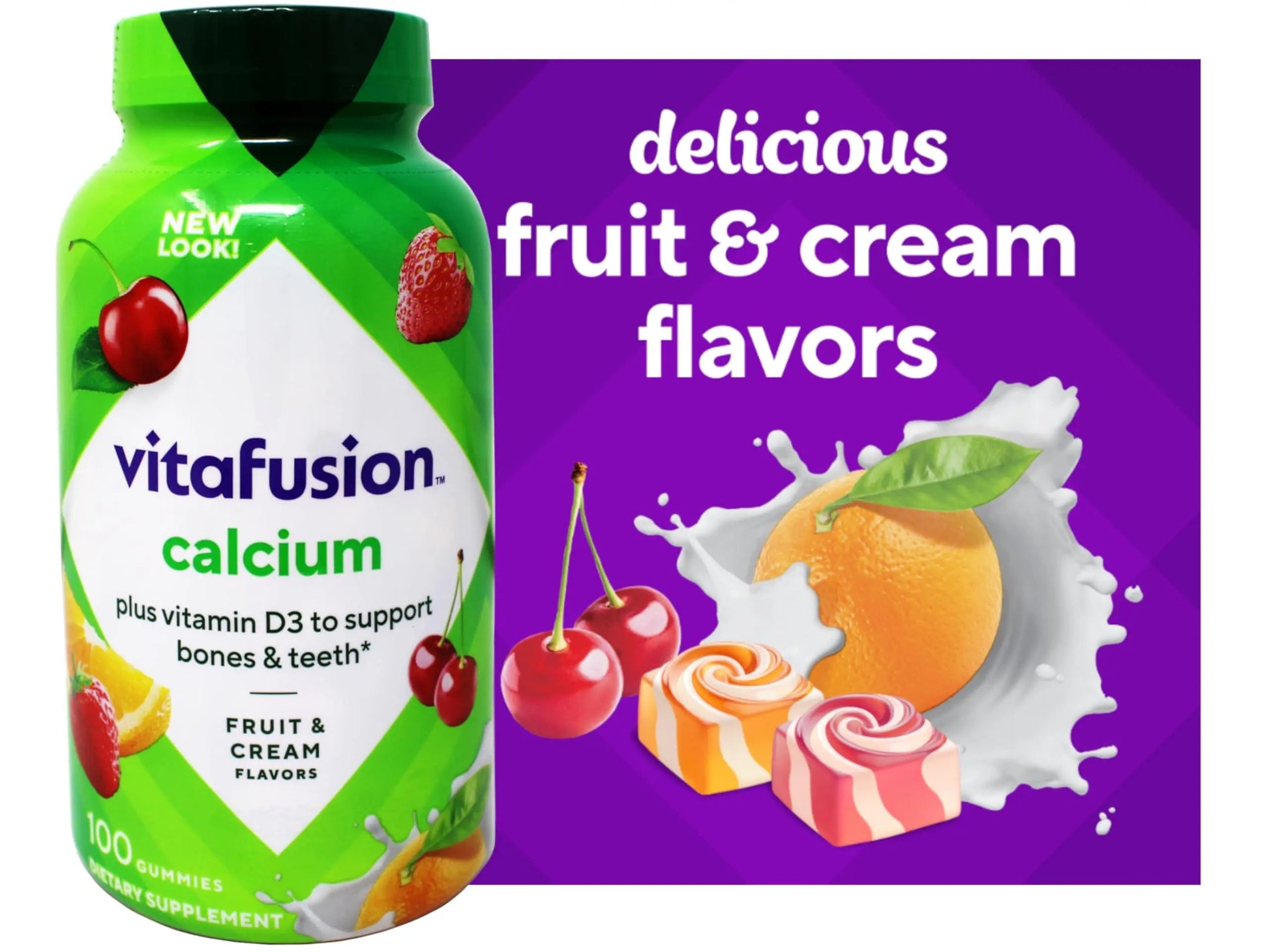 Vitafusion Calcium Adult Gummy Vitamins, 100 Gummy Vitamins VitafusionBuy Supplements Australia