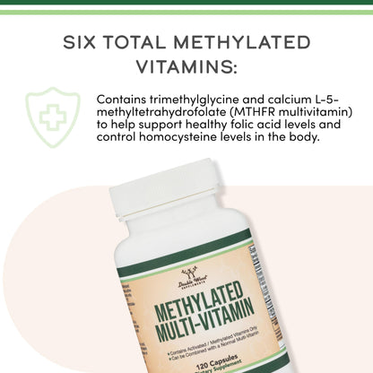 Methylated Multivitamin (Methylated and Activated Vitamins Only - Methylated B Complex with Trimethylglycine Double Wood SupplementsBuy Supplements Australia