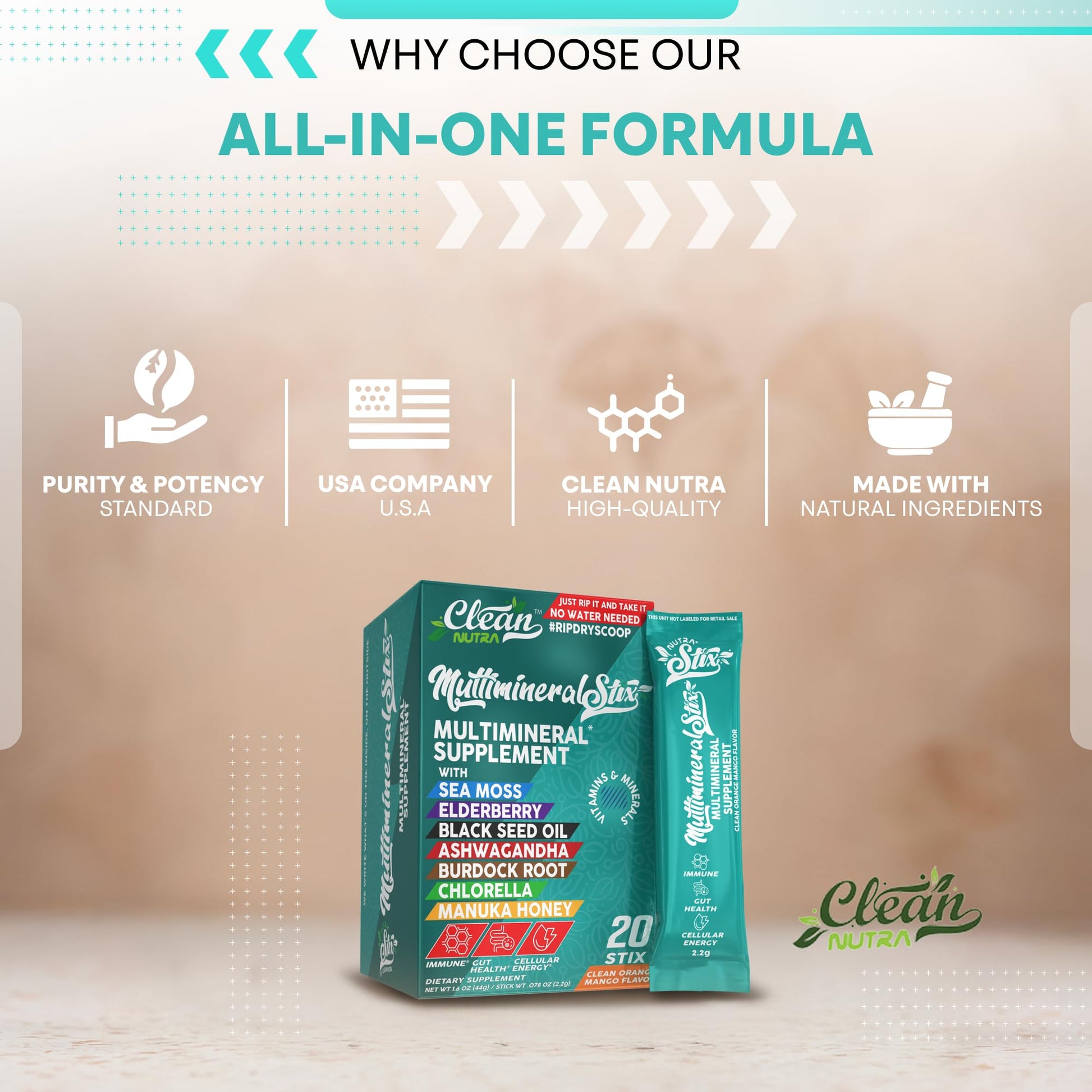 Sea Moss Powder Elderberry Ashwagandha Chlorella Manuka Honey VitaminD3 Vitamin C Zinc Spirulina Iodine Greens Detox Immune Support Sugar Free Hydration Powder Drink Mix – 20 Sticks Clean NutraceuticalsBuy Supplements Australia