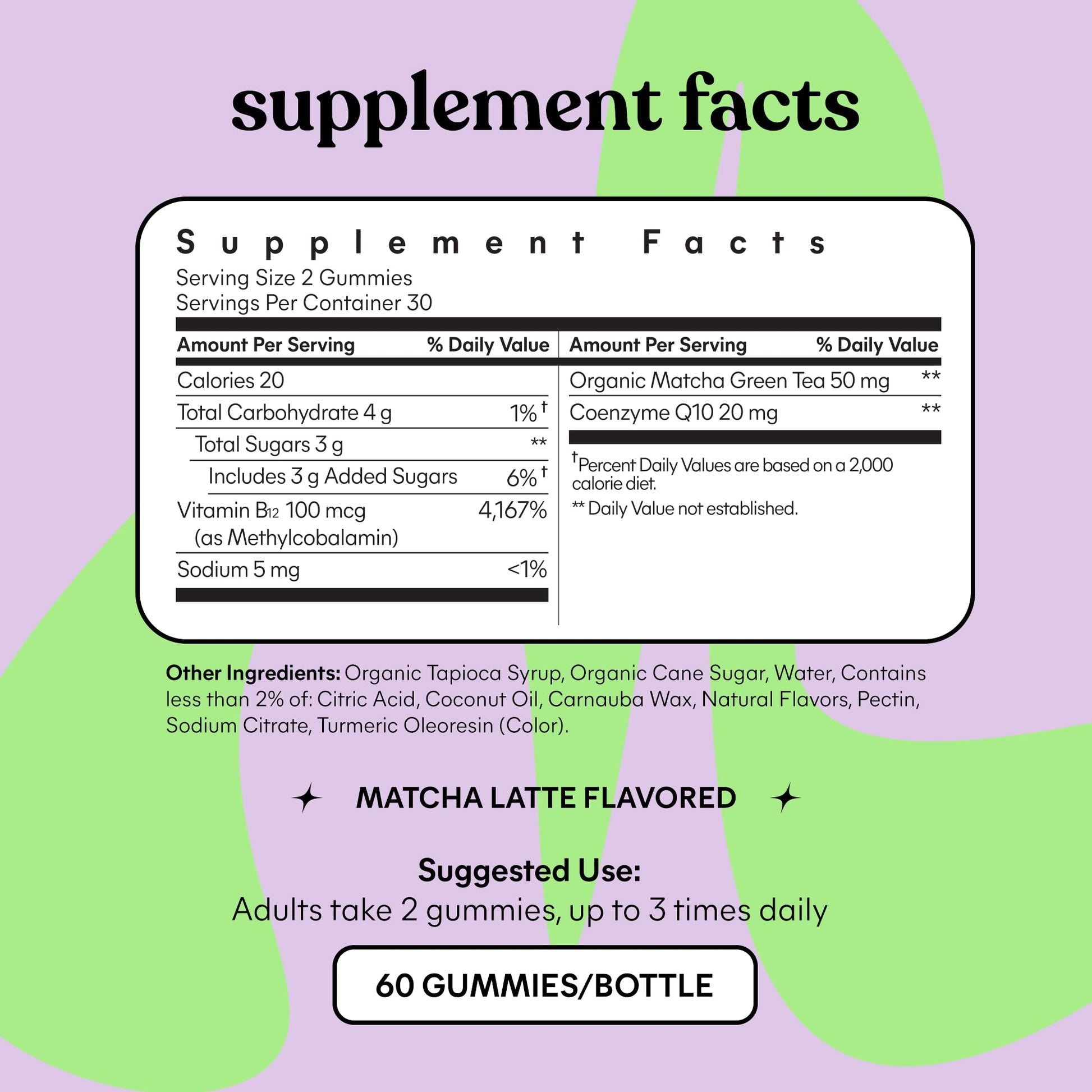 Lemme Matcha Superfood Energy Gummies with Organic Matcha Green Tea, Vitamin B12 LemmeBuy Supplements Australia