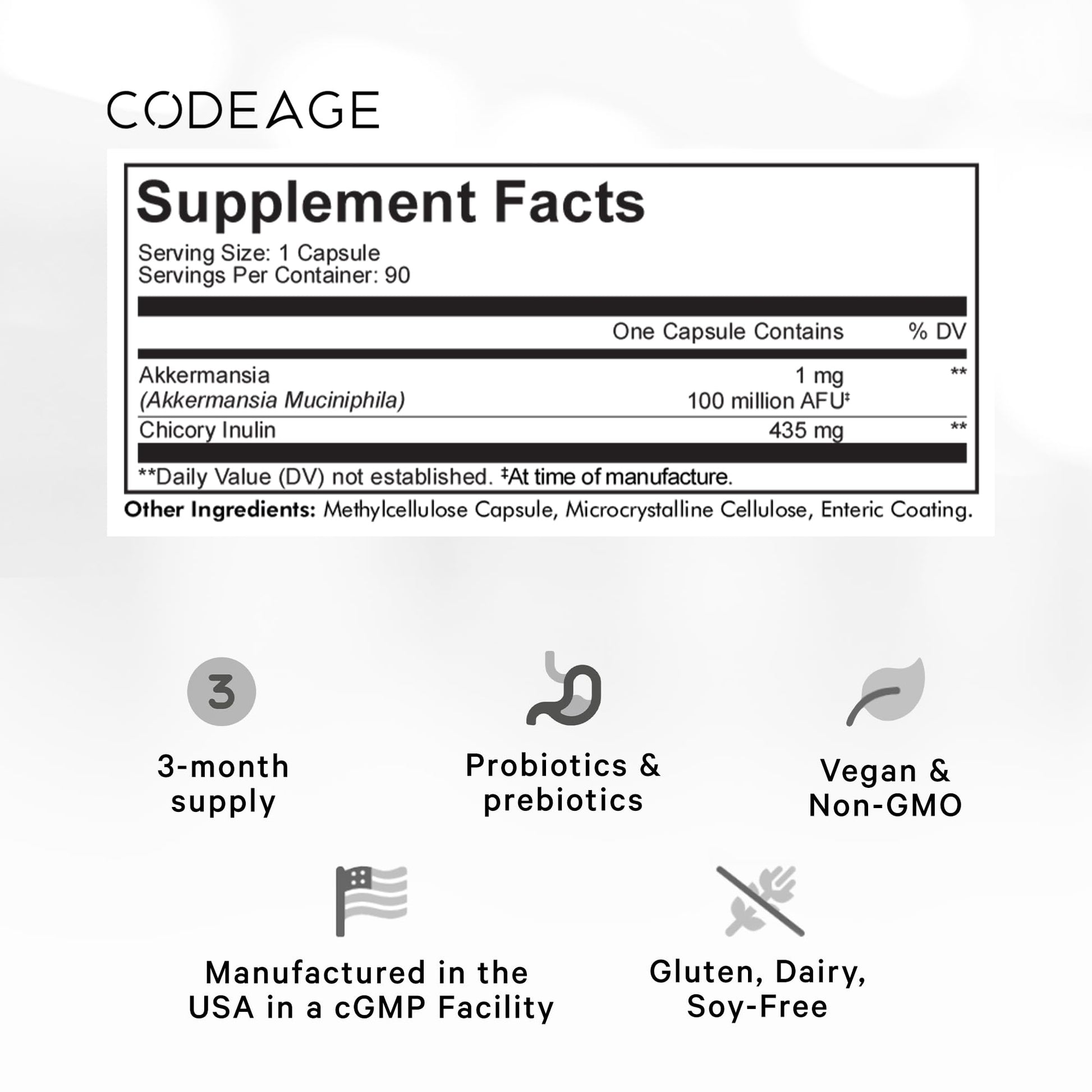 Codeage Akkermansia Muciniphila Probiotic Supplement - 3-Month Supply of Akkermansia CodeageBuy Supplements Australia