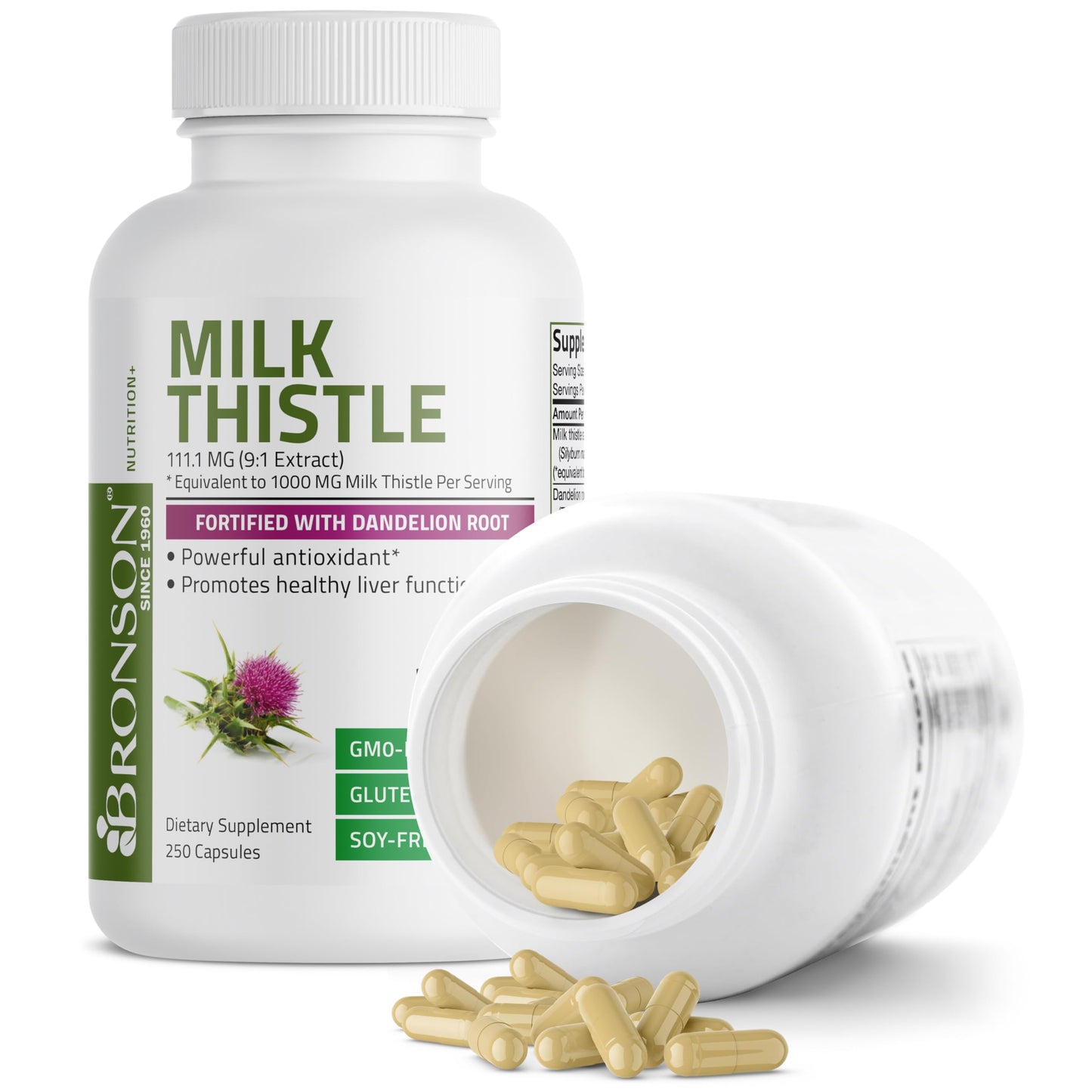 Bronson Milk Thistle Silymarin Marianum & Dandelion Root Liver Health Support BronsonBuy Supplements Australia