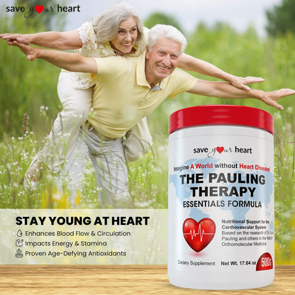 SAVE YOUR HEART Cardio Heart Health Powder Supplement - The Pauling Therapy Essentials Formula (PTEF) Healthy Vitamin C, B-12, L-Lysine, L-Arginine, Magnesium, Zinc + Vitamins, Minerals & Antioxidants SAVE YOUR HEARTBuy Supplements Australia
