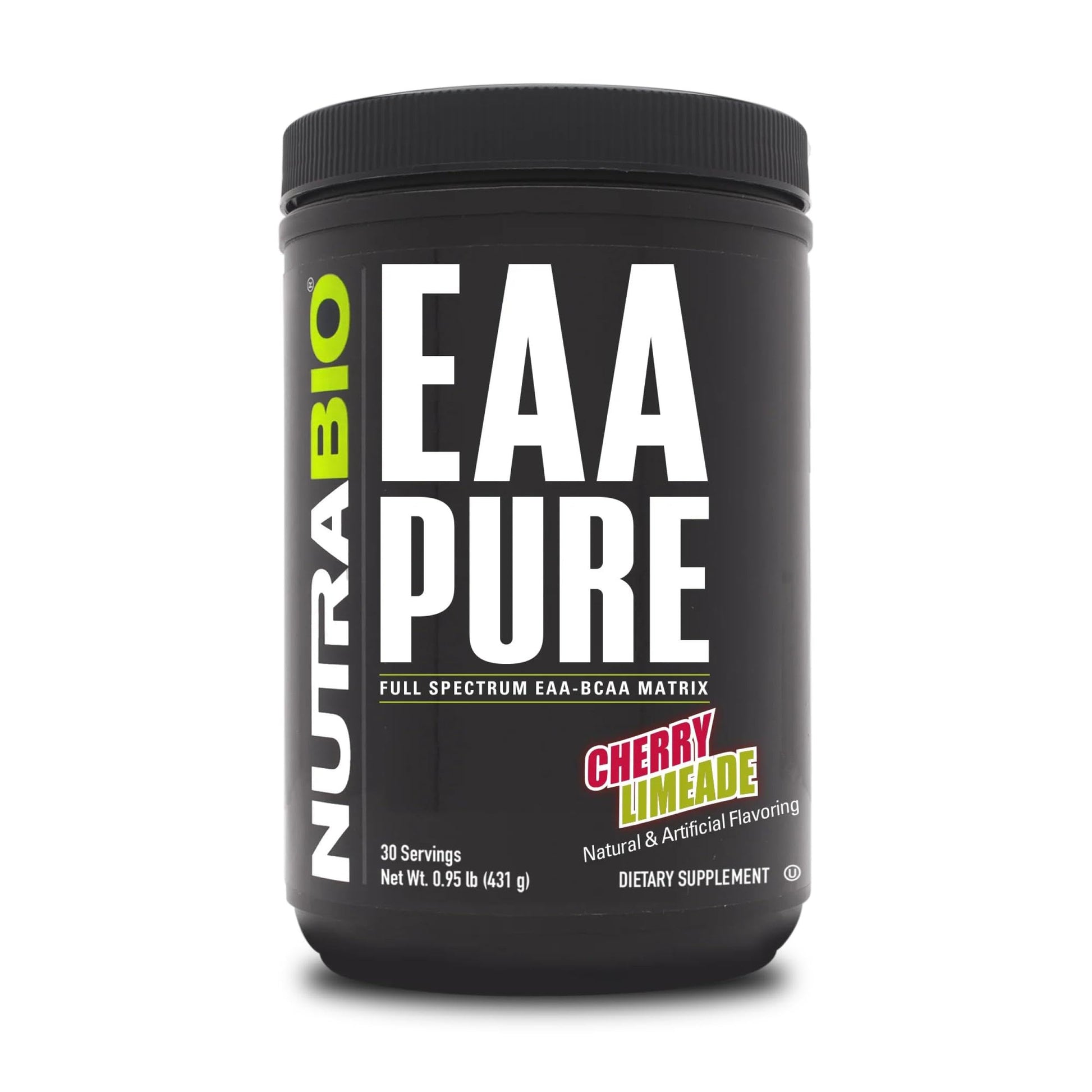 NutraBio – EAA Pure – 9 Amino Acids – Muscle Repair and Recovery, 30 Servings, Cherry Limeade – Pre or Post Workout – All Day Recovery NutraBioBuy Supplements Australia