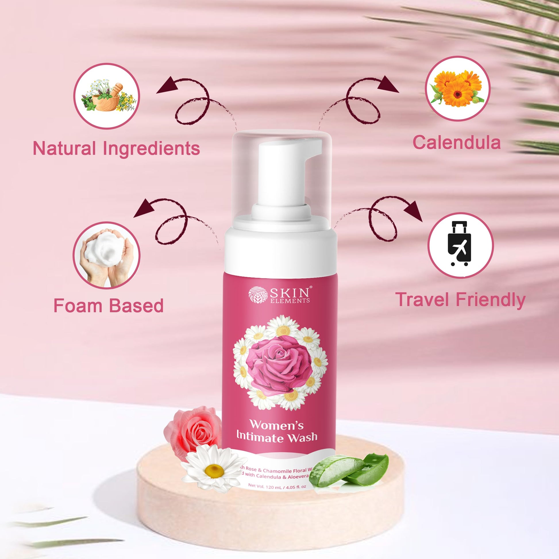 Skin Elements Intimate wash for Women (4.05 Fl Oz.) with Rose & Chamomile Water Skin ElementsBuy Supplements Australia