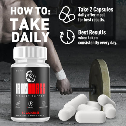 Iron Horse Supplement Pills, Official Iron Horse Pills for Men with All Natural Ingredients, Advanced IronHorse Capsules Designed to Support Health and Wellness with Premium Vitamins (60 Capsules) SyvorBuy Supplements Australia