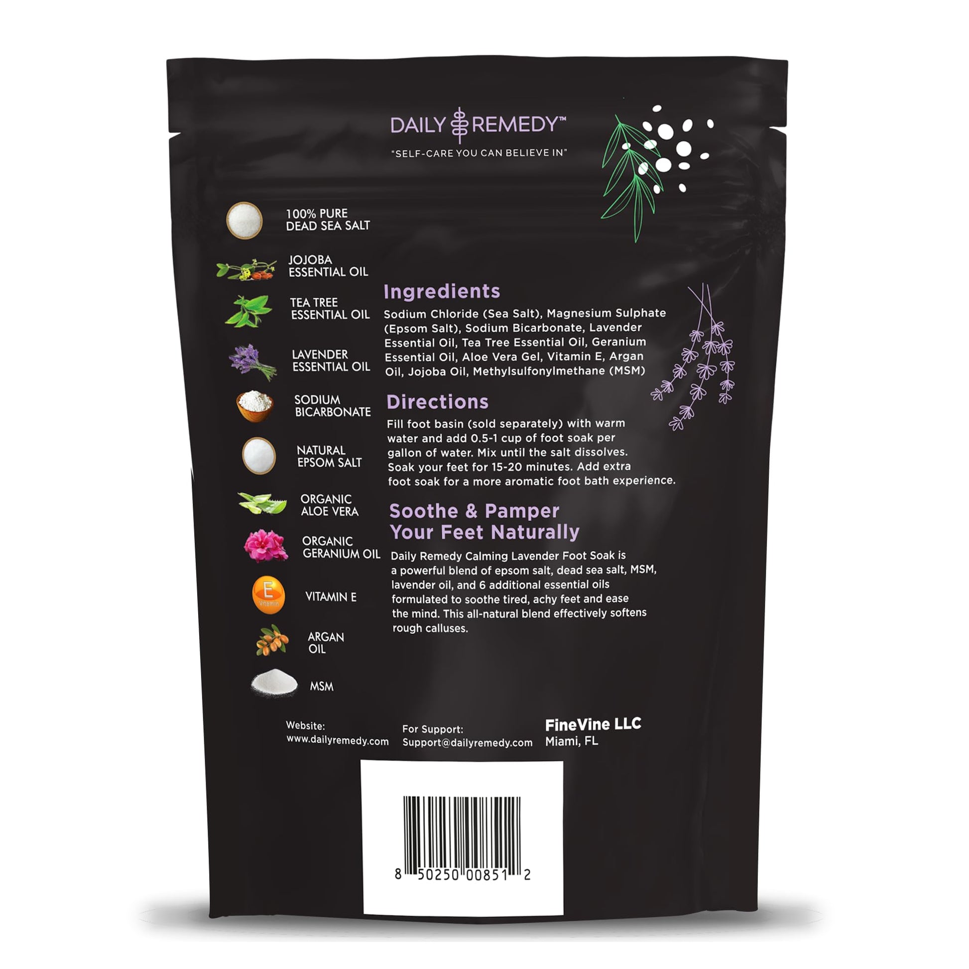 Calming Lavender Foot Soak with Epsom Salt, Made in USA, Foot Soak Soothes Sore Tired DAILY REMEDYBuy Supplements Australia