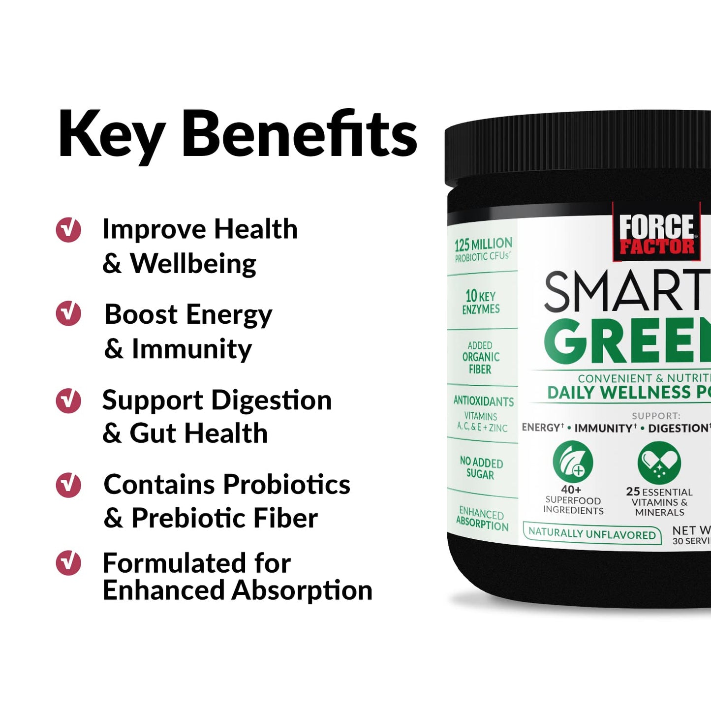 FORCE FACTOR Smarter Greens Daily Wellness Powder to Support Energy, Immunity & Digestion Force FactorBuy Supplements Australia