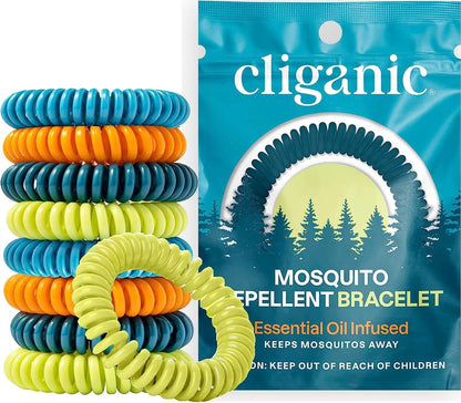 Cliganic 10 Pack Mosquito Repellent Bracelets, DEET-Free Bands, Individuall CliganicBuy Supplements Australia