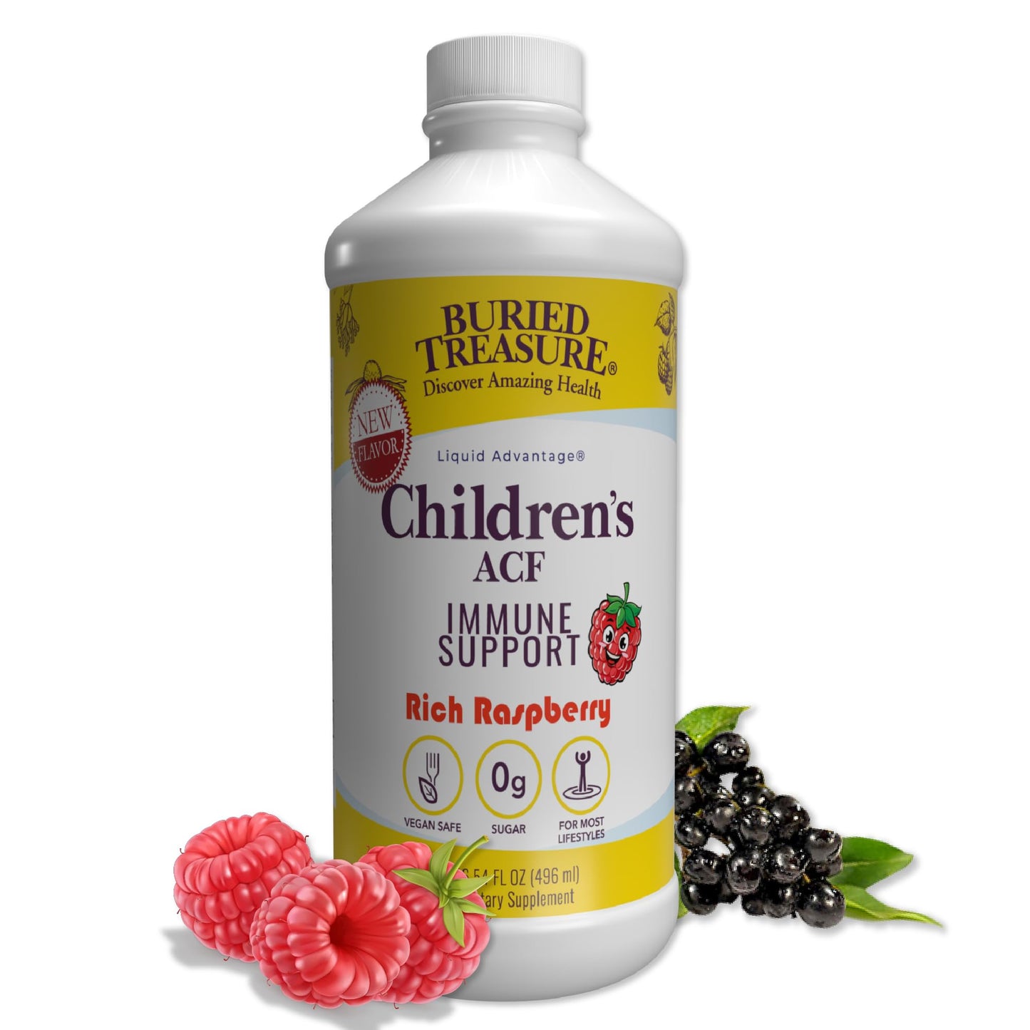 Buried Treasure Children’s ACF Liquid Immune Support for Kids – Elderberry, Echinacea & Botanicals – Raspberry Flavor – 16 oz – Sugar Free Buried TreasureBuy Supplements Australia