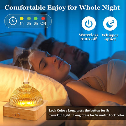 Lecdura Glass Essential Oil Diffuser with Glass Reservoir & Wood Base - Plastic Free, 200ml Lock LecduraBuy Supplements Australia