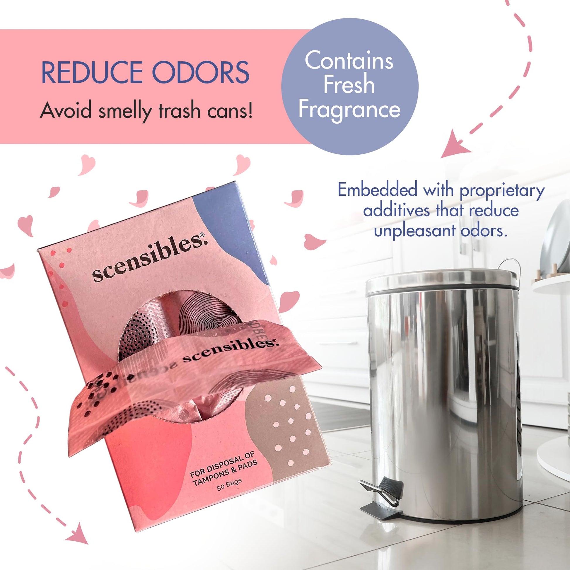 Scensibles Personal Care Disposal Bags (50 Count) - For Tampons, Pads, Liners, Condoms & More SCENSIBLESBuy Supplements Australia