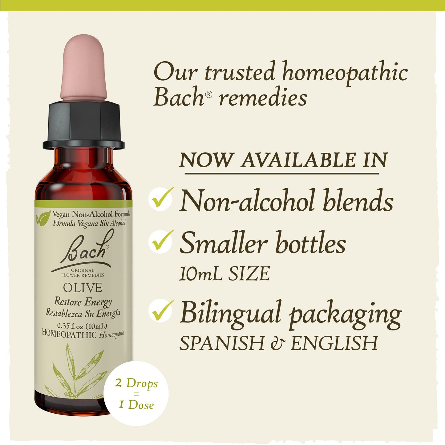 Bach Original Flower Remedies, Olive for Energy (Non-Alcohol Formula), Natural Homeopathic Flower BachBuy Supplements Australia
