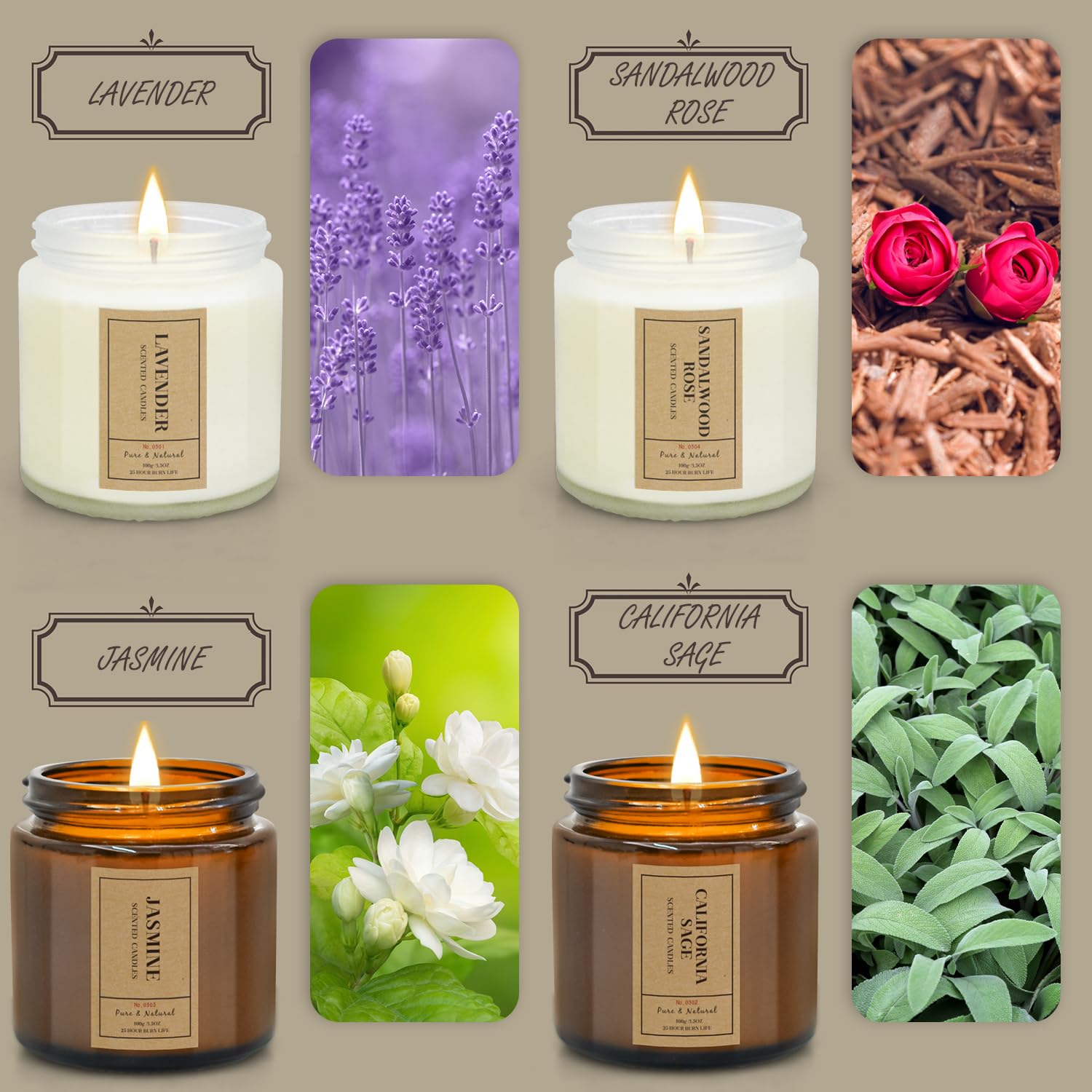 Aromatherapy Candles for Home Scented, 4 Pack Lavender Candles Gifts Set for Women FOMICOBuy Supplements Australia