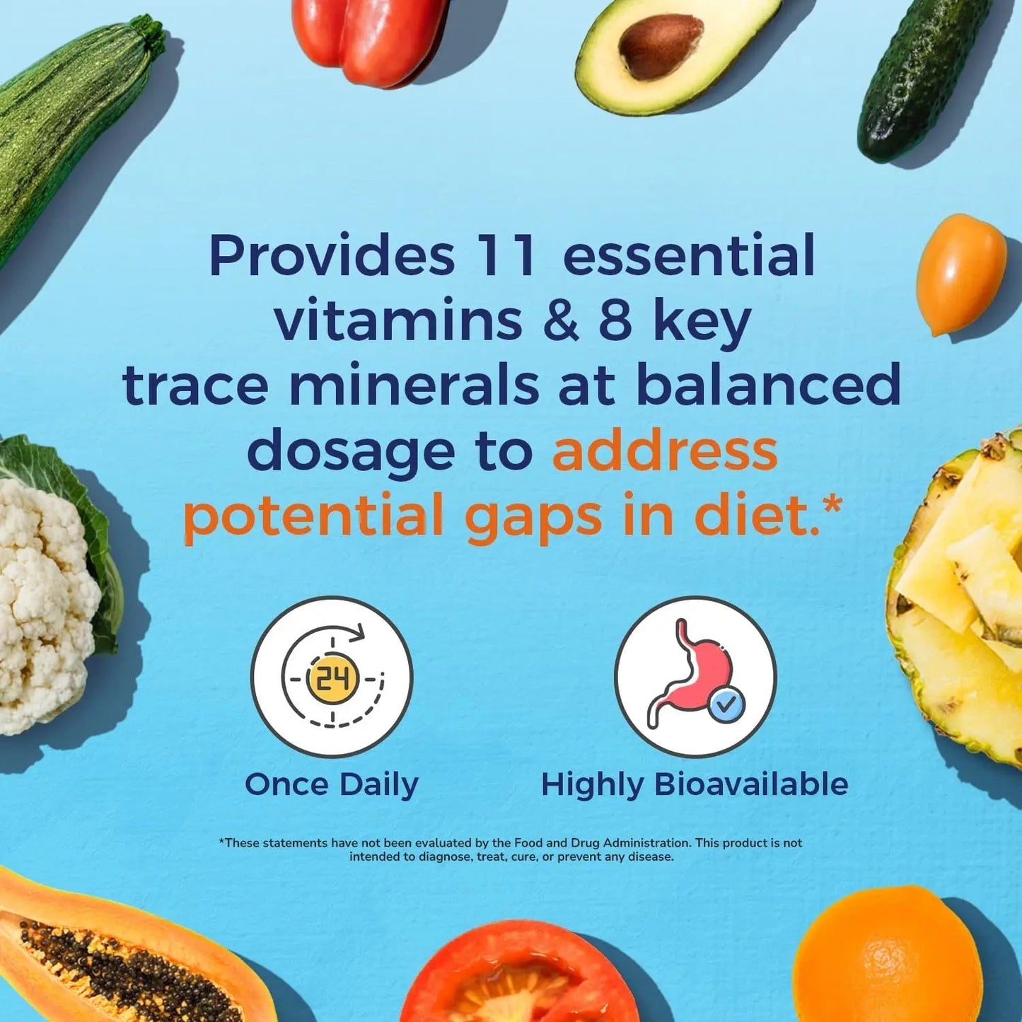 Vitalitown Multivitamin for Women & Men, with Iron, Zinc, Vitamin D3, A, C, B, E, 19 Key Nutrients, One Per Day Vitalitown