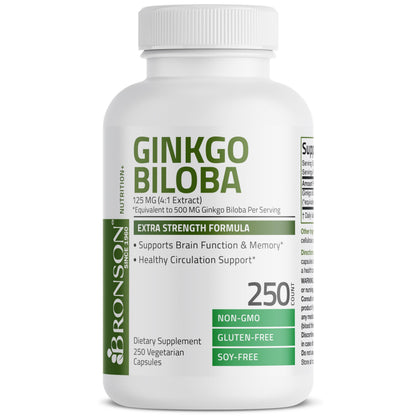 Bronson Ginkgo Biloba Extra Strength 125mg (4:1 Extract) Equivalent to 500mg BronsonBuy Supplements Australia