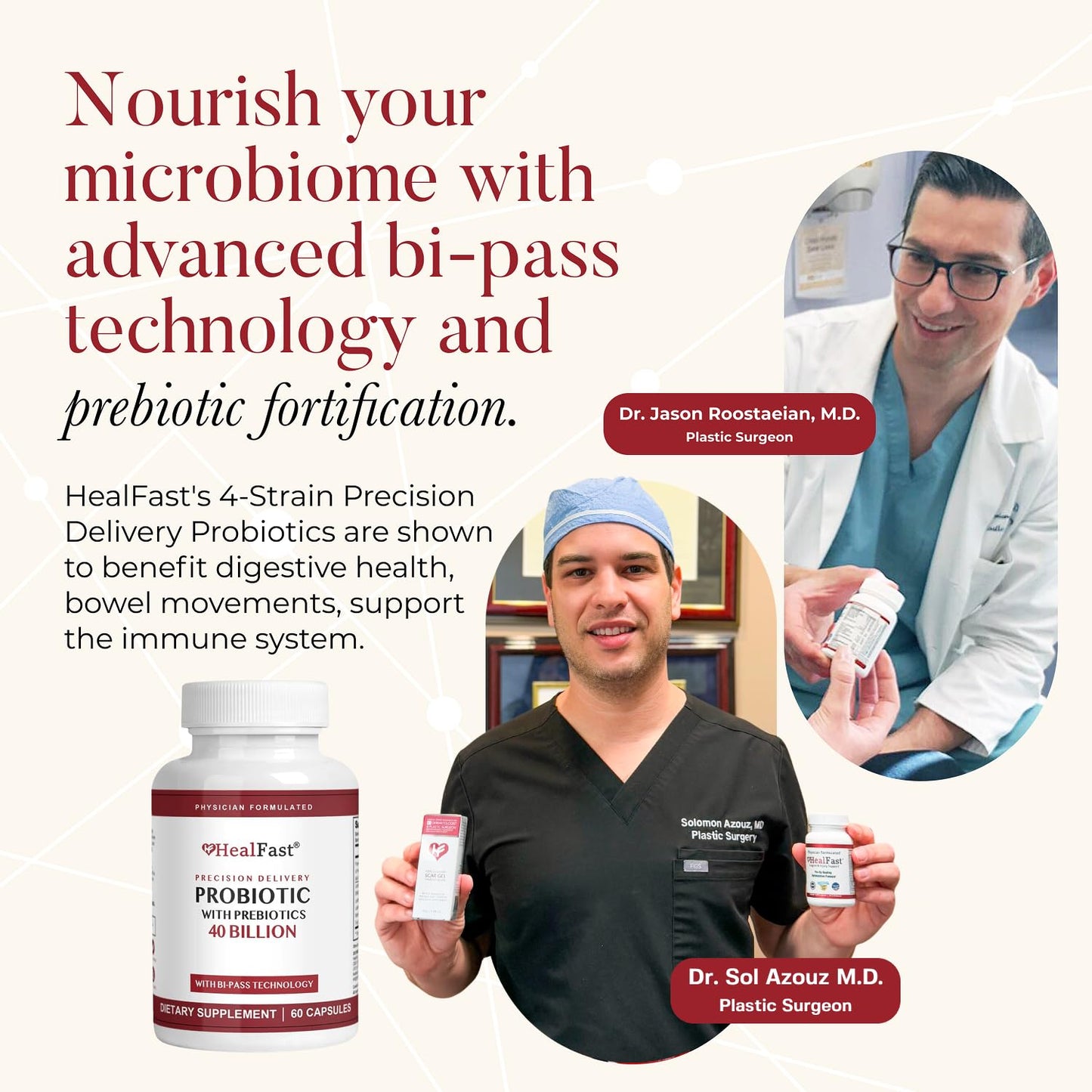 HealFast Physician Formulated Probiotic Supplement - 40 Billion CFU - Live Prebiotics and Probiotics for Men and Women - Probiotics for Gut Health - Non-GMO and Vegan - 30 Day Supply HealFastBuy Supplements Australia