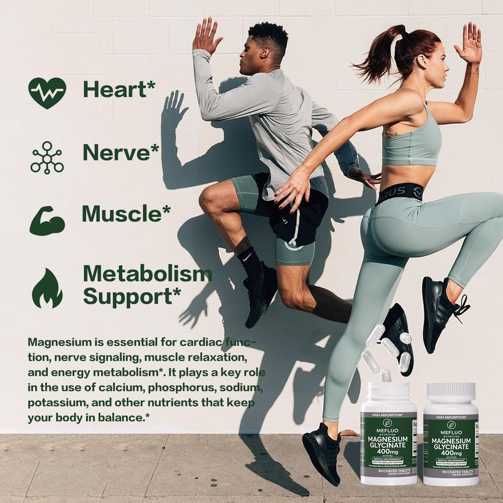 Magnesium Glycinate 400mg – High Absorption Magnesium Supplement for Muscle, Nerve & Sleep Support – Gentle on Stomach, Non-GMO, Vegan Capsules, 90 Count MefluoBuy Supplements Australia