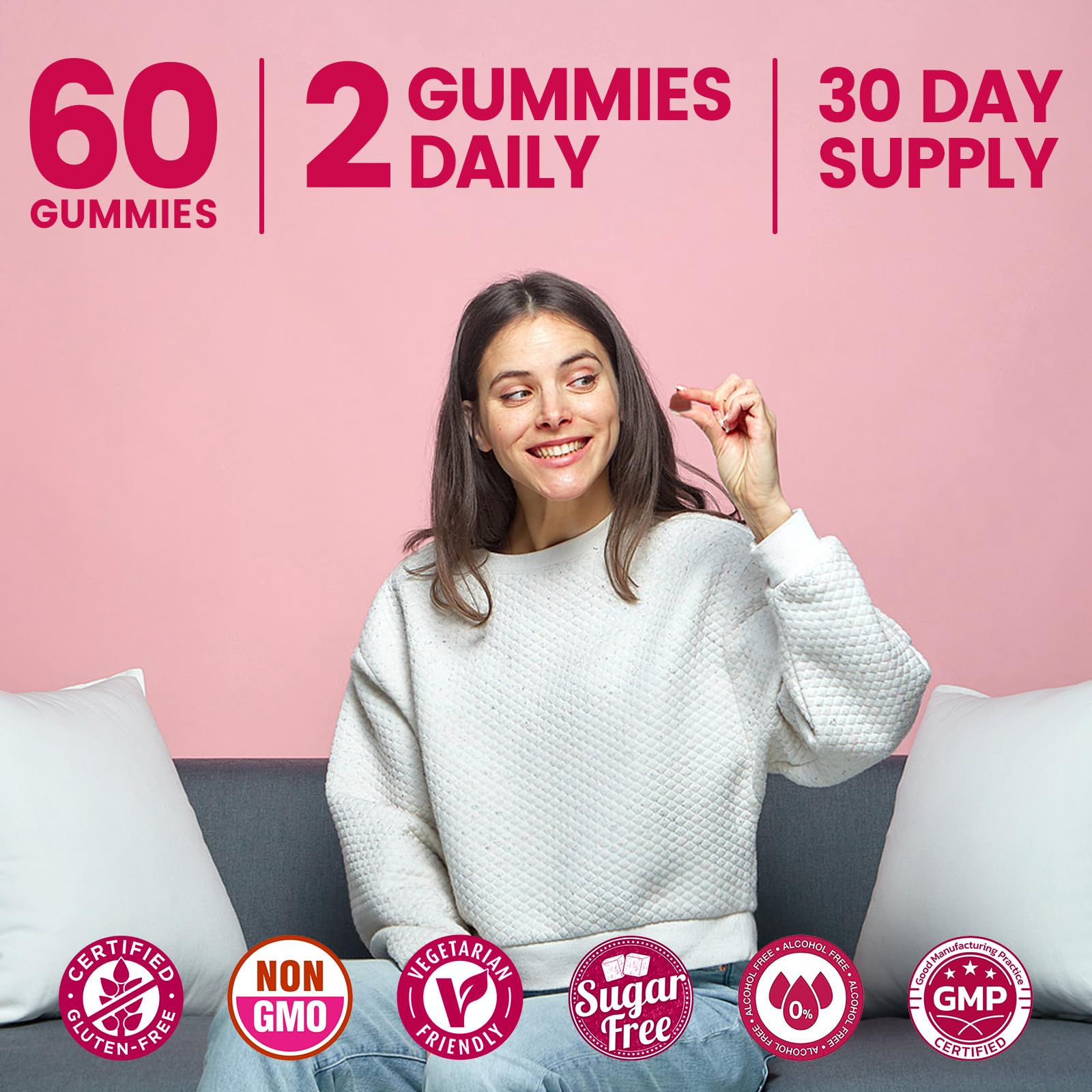JIANKYTZ (2 Pack) Sugar Free Premium Feminine Balance Gummies for Women - Vaginal Health, Antioxidant, Digestive Health, PH Balance Support, Vaginal Probiotics for Women Gummies, Max Absorption JIANKYTZBuy Supplements Australia