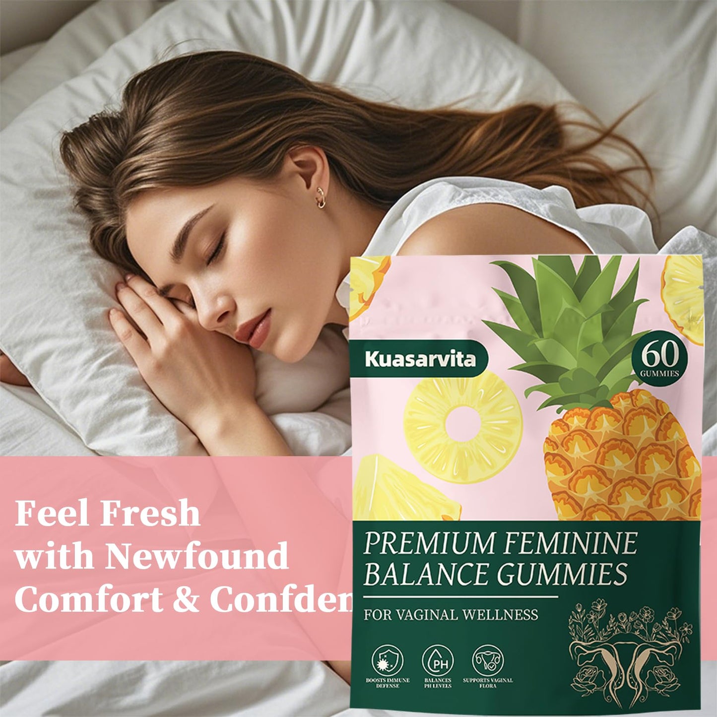 Premium Feminine Balance Gummies,Vital Vaginal Probiotics Source Feminine Gummies,Probiotic Gummies for Prenatal & Postnatal Women - Probiotics for Digestion, pH Balance, Gut Health, Immune Support KuasarvitaBuy Supplements Australia