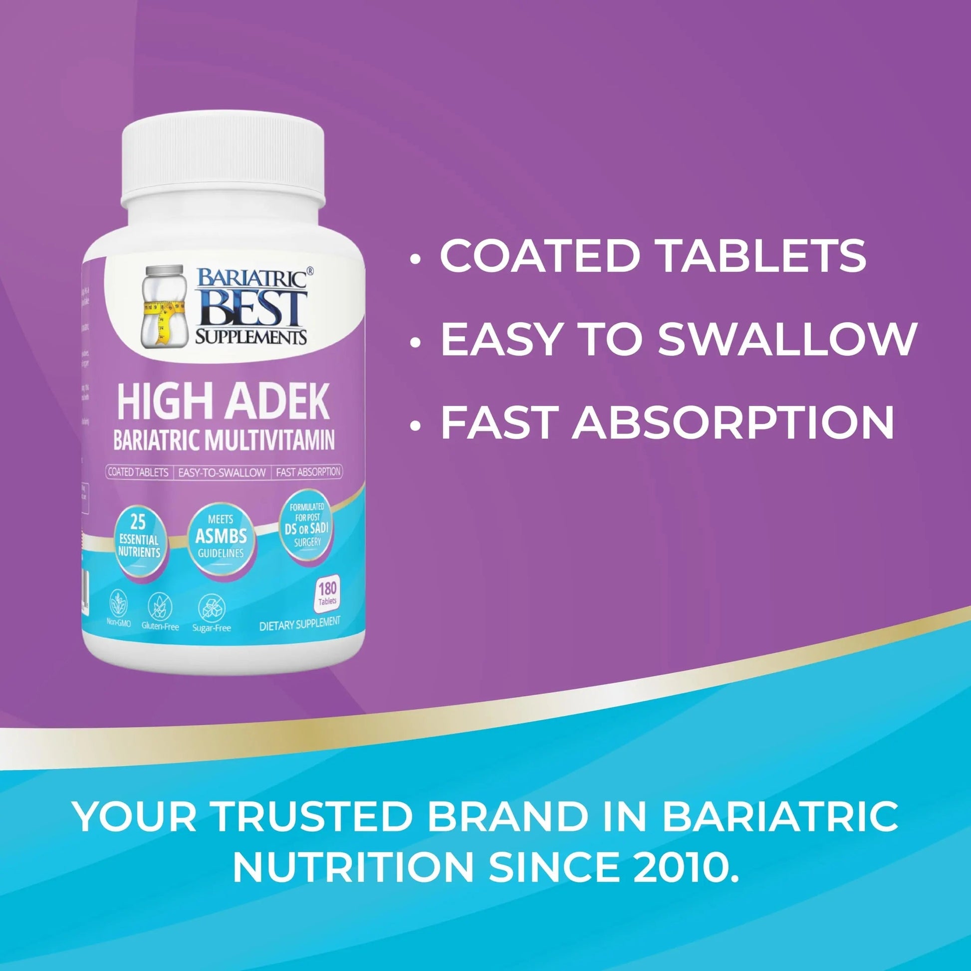 High A D E K Bariatric Multivitamin for Post DS/SADI Surgery, 25 Essential Nutrients for Post-Weight Loss Surgery, 180 Tablets Bariatric Best SupplementsBuy Supplements Australia