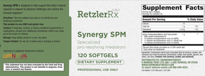 Specialized Pro Resolving Mediators - Synergy SPM by RetzlerRx® - SPM's for Joint Comfort, Tissue Health & Minor Discomfort Relief* - Non-GMO - Gluten Free - 120 Softgels HormoneSynergyBuy Supplements Australia