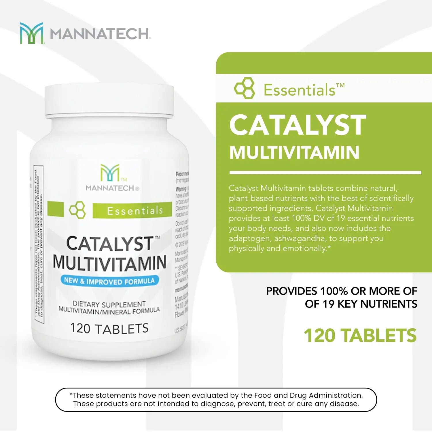 Mannatech Catalyst Multivitamin 120 Tablets, Maximize Your Multivitamin. Provides Antioxidants Vitamin A, Vitamin C, and Vitamin E Mannatech
