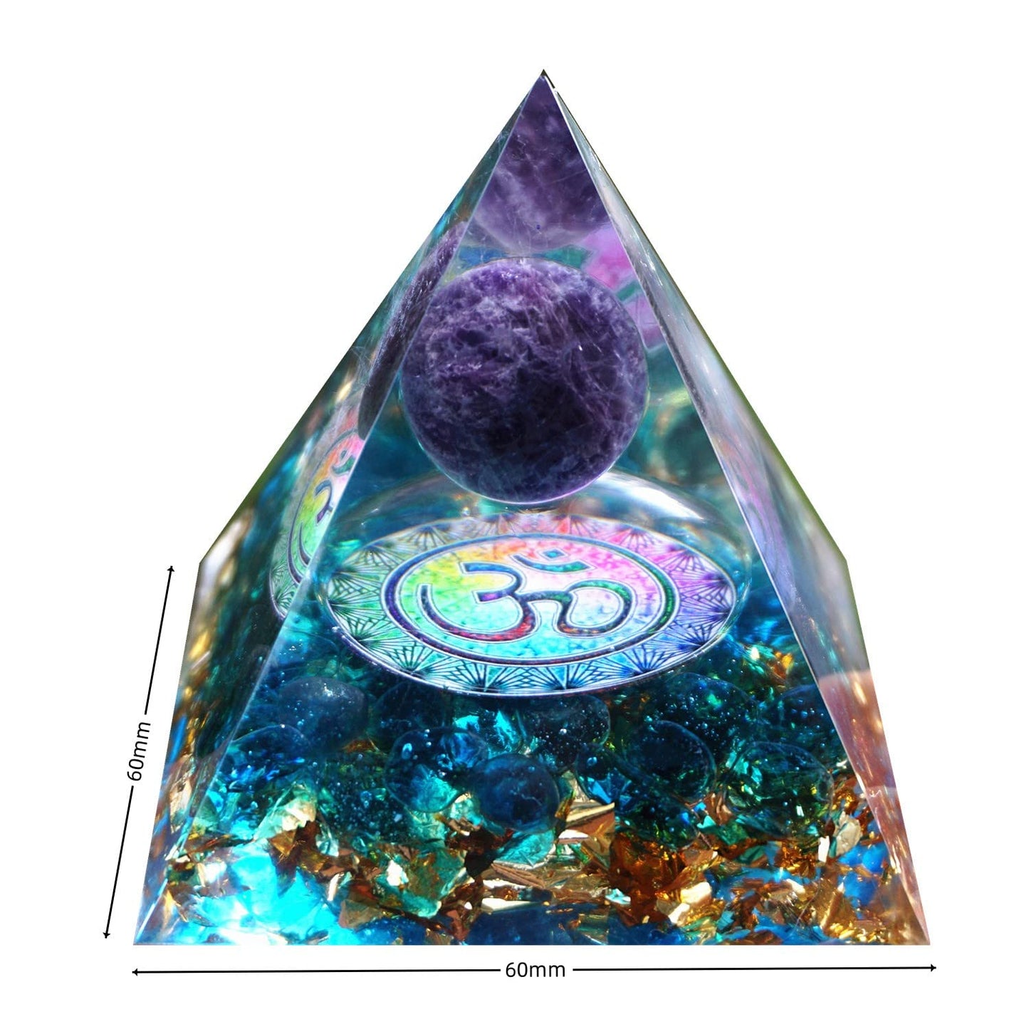 Besorgone Orgonite Pyramid for Positive Energy Amethyst Sphere Chakra Orgone with Blue Quartz BesorgoneBuy Supplements Australia