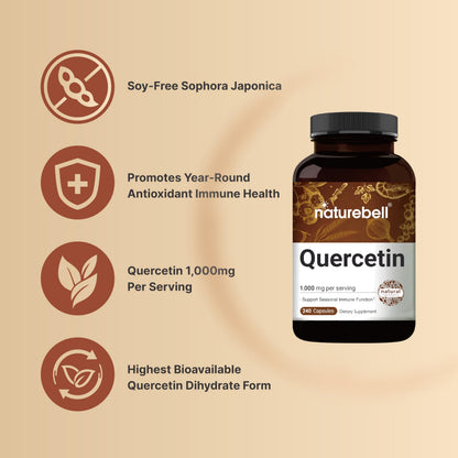NatureBell Quercetin 1000mg Per Serving | 240 Capsules, Ultra Strength Quercetin NatureBellBuy Supplements Australia