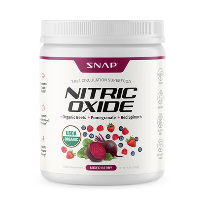 Snap Supplements Organic Beet Root Powder Nitric Oxide Supplement for Men & Women, Red Spinach & Pomegranate, Supports Healthy Energy & Blood Pressure Already in Normal Range, 30 Servings, Mixed Berry Snap SupplementsBuy Supplements Australia