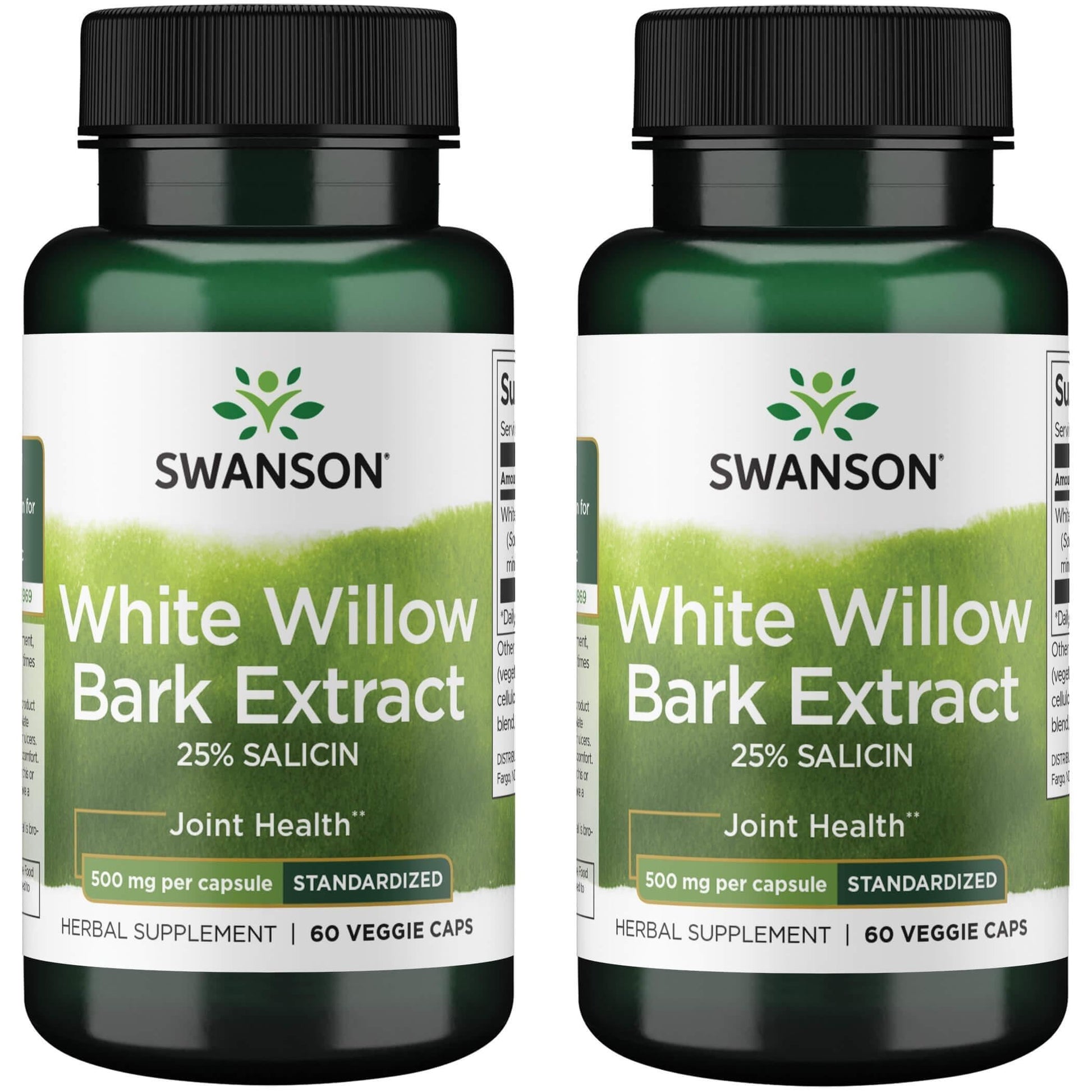 Swanson Maximum Strength White Willow Bark Extract-Promotes Joint Support & Muscle Relief-Standardized to 25% Salicin-Natural Supplement with No Stomach Irritation (60 Veggie Caps, 500mg Each) 2 Pack SwansonBuy Supplements Australia