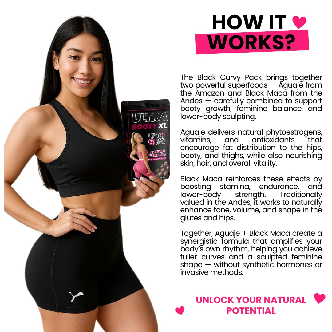 Curvy Fruit Maximum Booty Growth – Ultra Booty Powder with Aguaje + Black Maca – Glute Volume Supplement for Women Curvy FruitBuy Supplements Australia