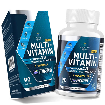 ThrivyThystle Multivitamin for Men 50+ with Methylated B12 & Folate, Omega-3 & CoQ10 – Fermented Herbal Blend, 43 Vitamins & Minerals ThrivyThystleBuy Supplements Australia