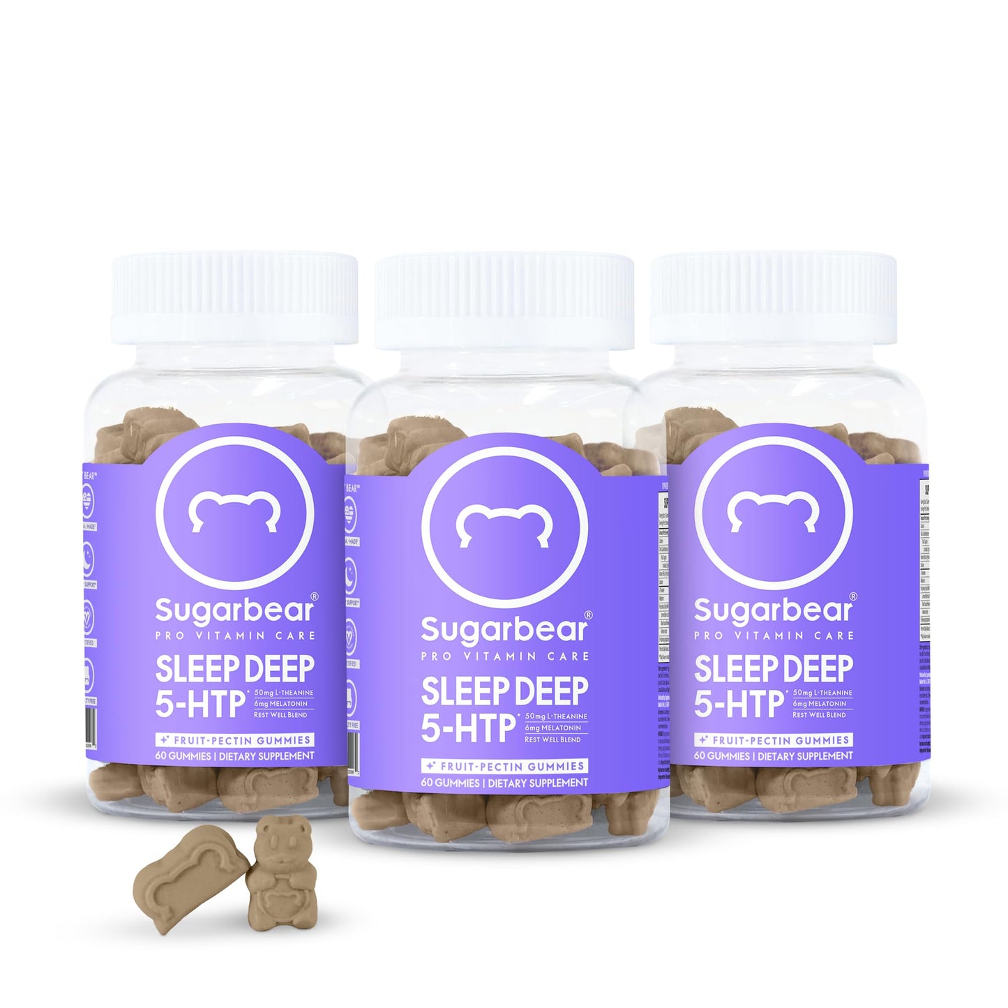 Sugarbear Sleep Aid Gummies for Adults with Melatonin 6mg, Magnesium SugarBearHairBuy Supplements Australia