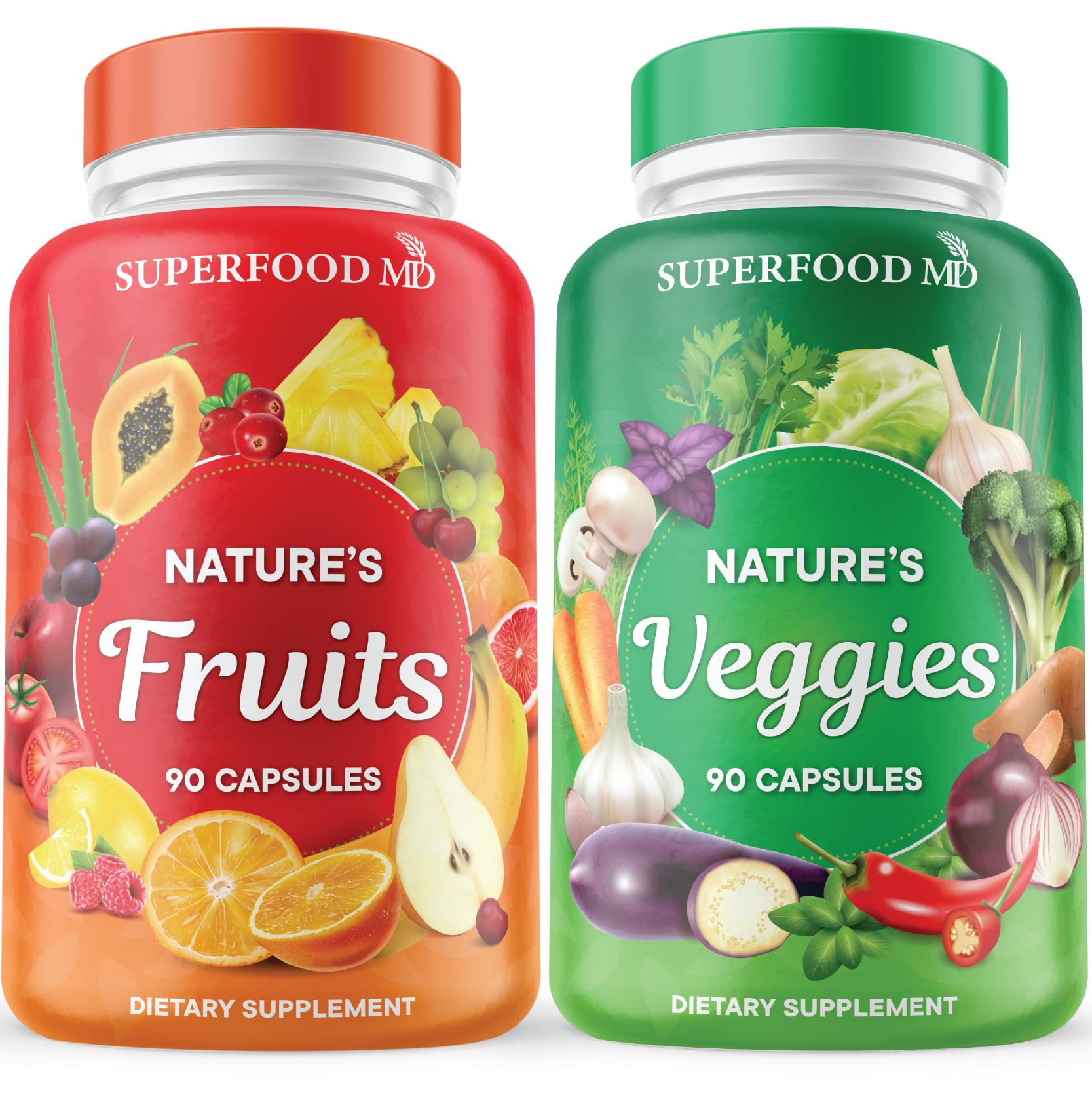 Superfood MD Fruits & Veggies Supplement - Whole Food Natural Superfoods - with Beta Carotene - Soy Free- 90 Count (Pack of 2) Superfood MDBuy Supplements Australia
