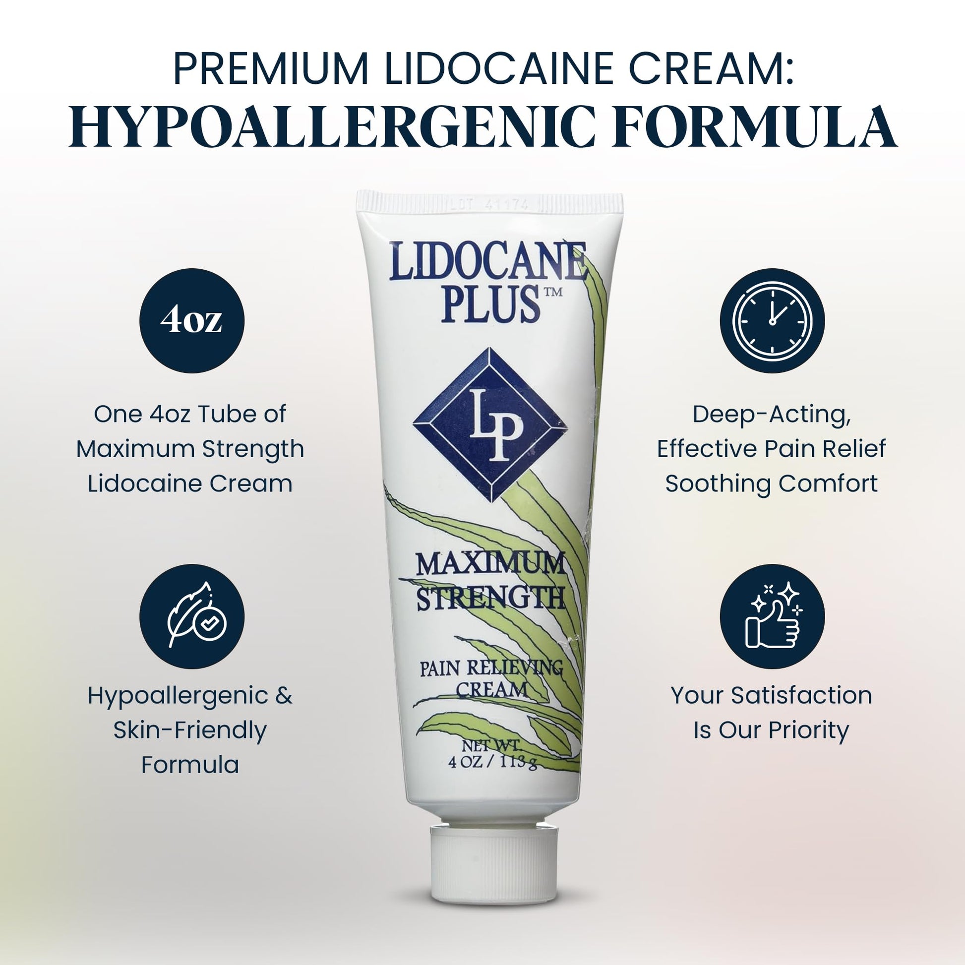Lidocaine Plus 4% Lidocaine Cream Maximum Strength Pain & Itch Relief - Non-Greasy Formula Numbing Cream - Fast Acting Topical Pain Reliever, Soothing Topical Analgesic Aloe Vera Scent - 4 oz Lidocaine PlusBuy Supplements Australia