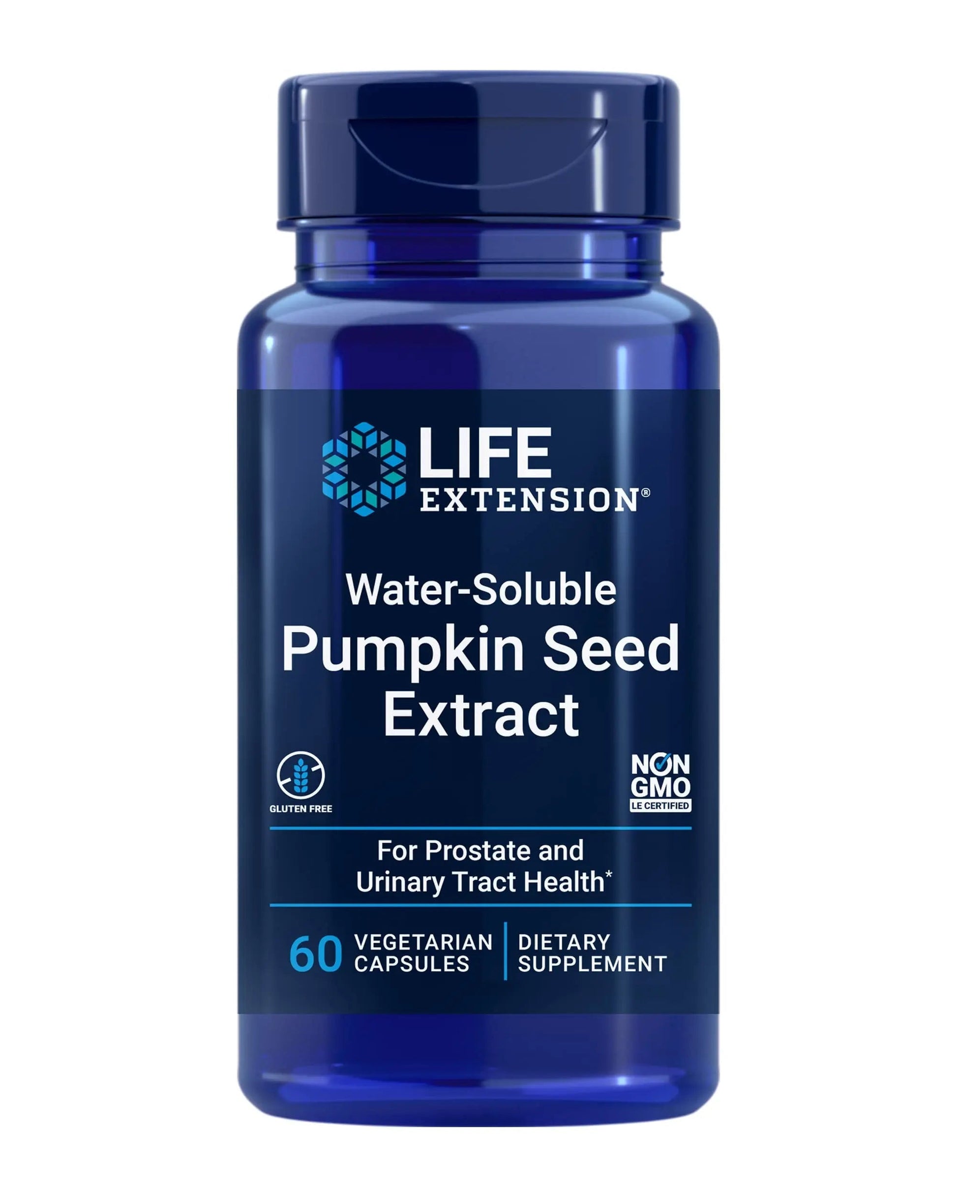 Life Extension Water-Soluble Pumpkin Seed Extract, Promotes Prostate & Urinary Tract Health, Bladder Health Support, Men, Women, Gluten-Free, Non-GMO, Vegetarian, 60 Capsules Life ExtensionBuy Supplements Australia