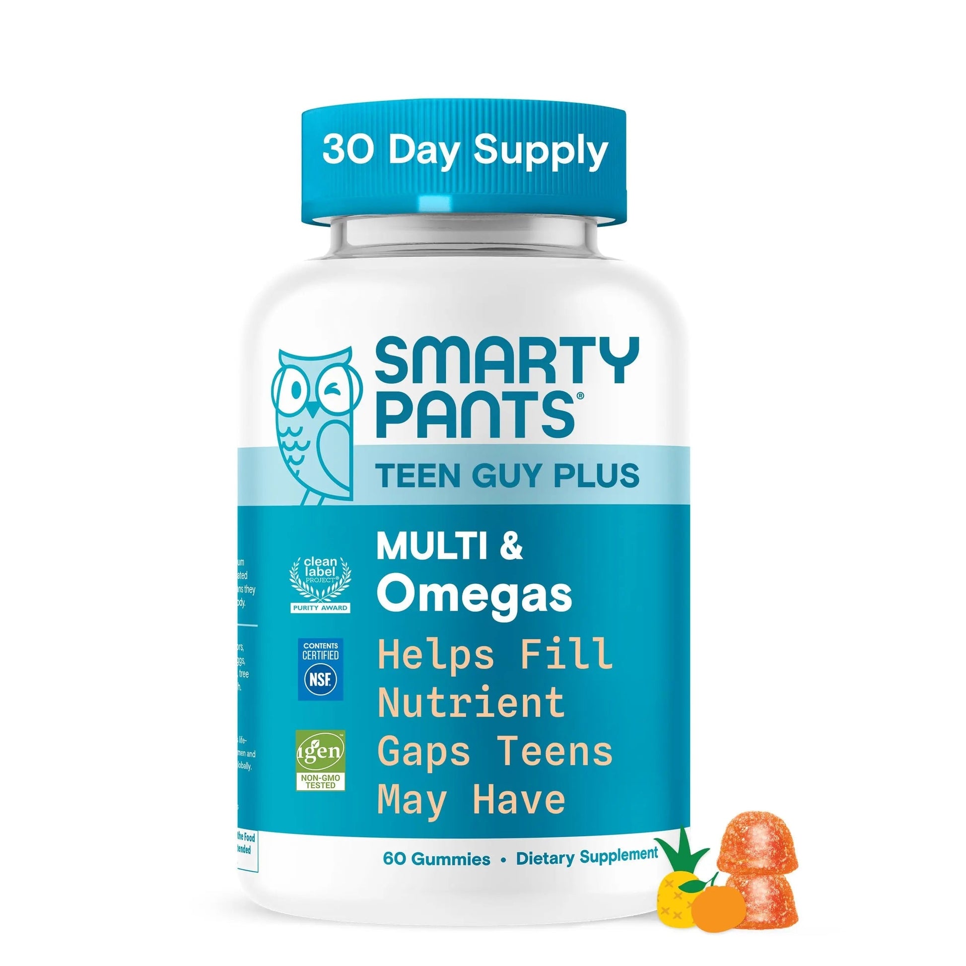 SmartyPants Teen Guy Multivitamin Gummies - Improved Formula: Omega 3 (DHA/EPA), Vitamin D3, C, Vitamin B12, B6, A, K & Zinc SmartyPantsBuy Supplements Australia