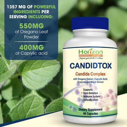 Candida Cleanse Support and Detox with Natural Herbs, probiotics and Oregano Oil Horizon SupplementsBuy Supplements Australia