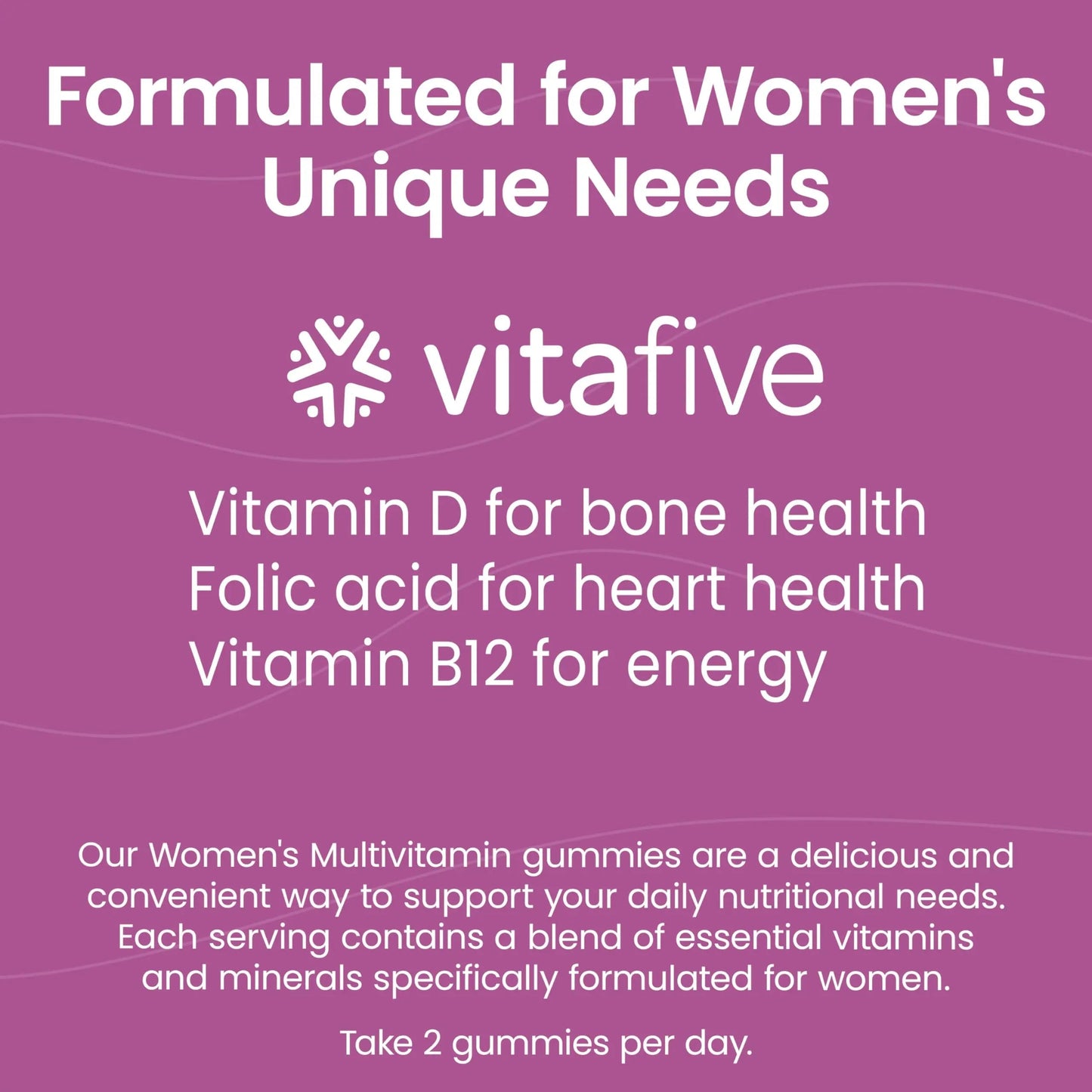 vitafive Women's Multivitamin Gummies, Best Multivitamin for Women with Biotin, D3, B12, Zinc, Low Sugar, Gluten Free (50 Ct) vitafiveBuy Supplements Australia