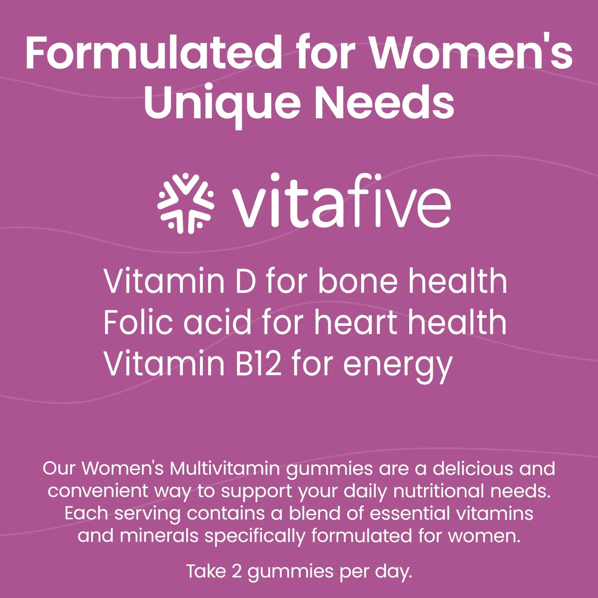 vitafive Women's Multivitamin Gummies, Best Multivitamin for Women with Biotin, D3, B12, Zinc, Low Sugar, Gluten Free (50 Ct) vitafiveBuy Supplements Australia