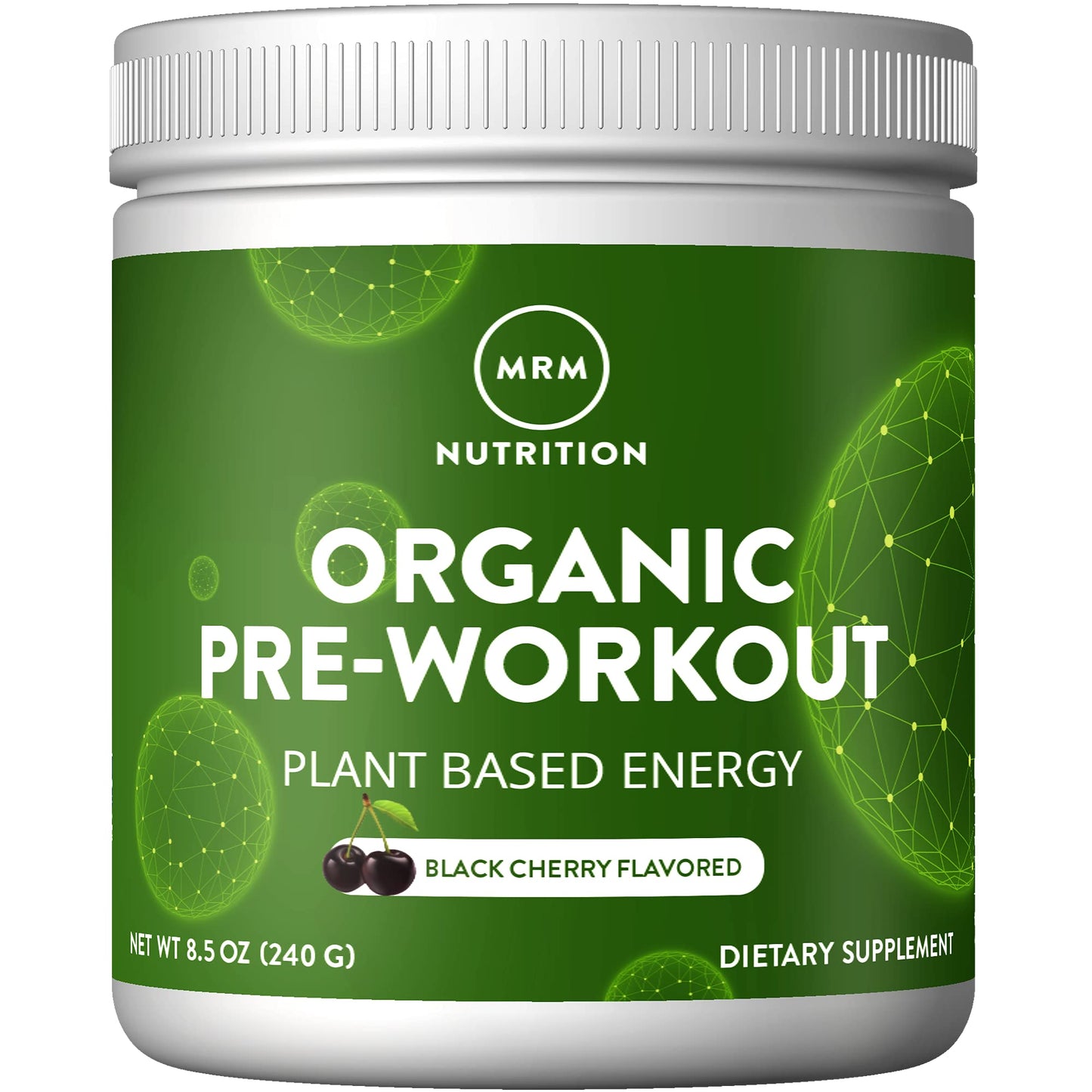 MRM Nutrition Organic Pre-Workout Powder | Black Cherry Flavored | Superfoods 