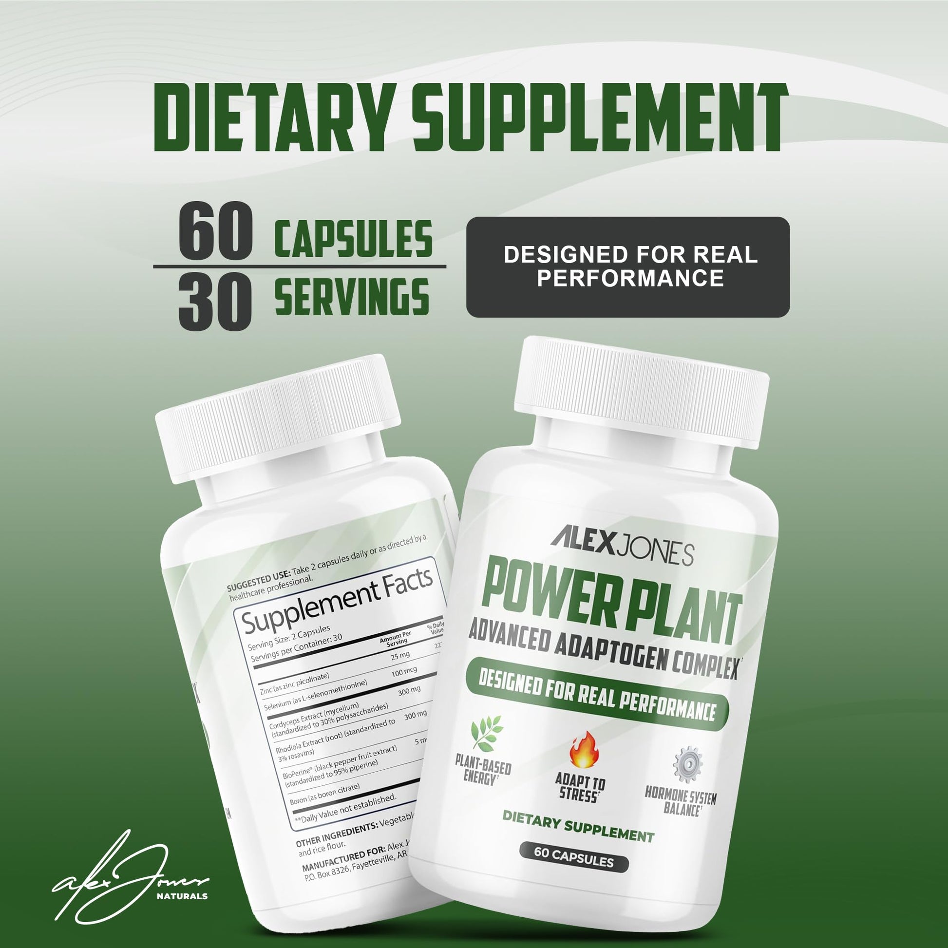 Adaptogenic Mushrooms with Cordyceps & Rhodiola – Daily Blend with Zinc, Selenium & Boron –Vegan Mushroom Capsules Supplement for Active Lifestyles – No Fillers or Additives – 60 Count Alex Jones NaturalsBuy Supplements Australia