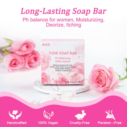 Yoni Soap Bars Vaginal Wash 2 PCS, 100% Natural Organic Yoni Bar Soap for Women Ph Balance Yoni BASSIBuy Supplements Australia